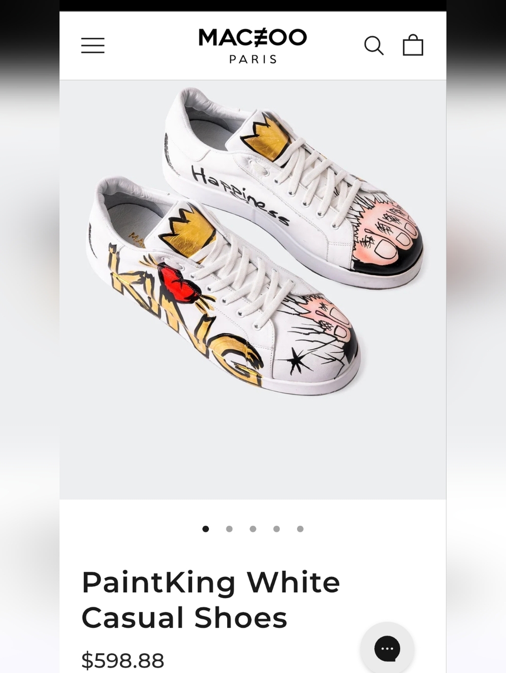 MACEOO Paris PaintKing White Casual Shoes Sz 41 (10)